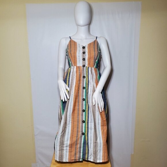 JAPNA Women's Striped Button-Front Midi Dress Multicolor Size S - Picture 4 of 10